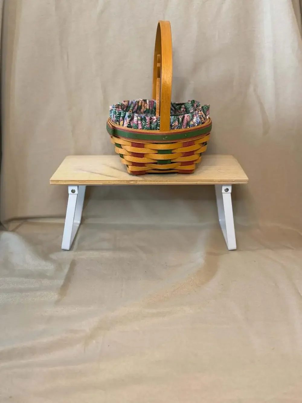 Longaberger 1999 Edition Easter Combo Fabric Liner Wooden Bunny Divider